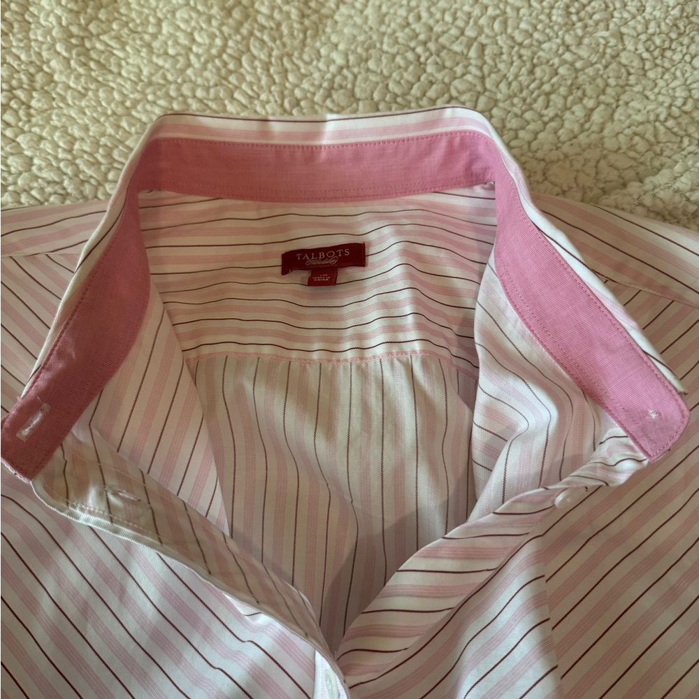 Pink striped Talbots dress shirt